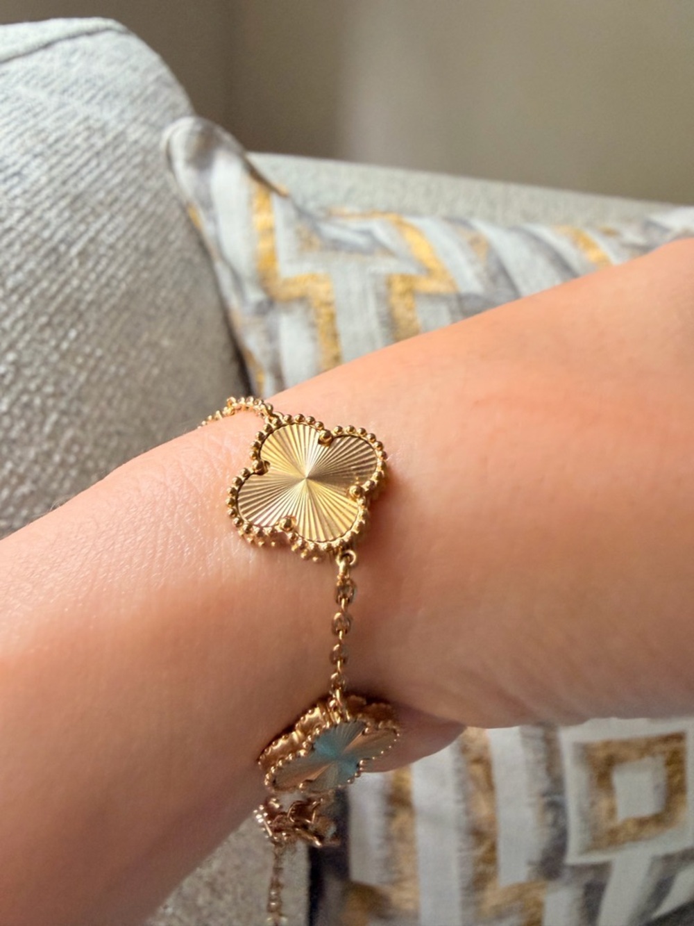 Gold Clover Link Bracelet